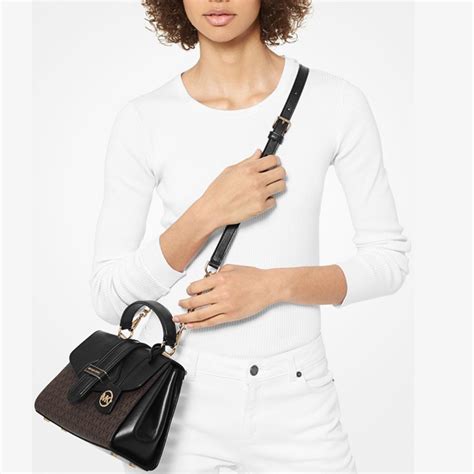 Bleecker Small Logo and Leather Satchel – Michael 